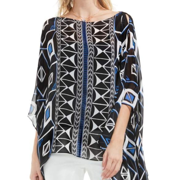 NWT Vince Camuto Graphic Poncho Top w/Cami Size S - Picture 1 of 8